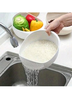 Buy Rice Washing-Draining Basket White in Saudi Arabia