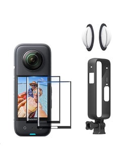 Buy Protective Frame | Sticky Lens Guard Set | Flexible Soft Film Screen Protector for Insta360 One X3 Accessories Kit Anti-Scratch Panoramic Action Camera Housing Cage Cover in UAE