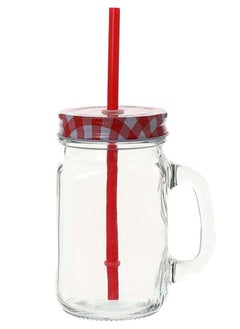 اشتري Glass Mug, Red في الامارات