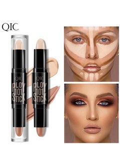 اشتري Dual-End Highlighter Makeup Stick Contour Stick, Cream Contour Bronzer Sticks, Waterproof Face Concealer Pen for Body Face Brighten Facial Shade, Create 3D Makeup في الامارات