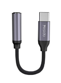 Buy Audio Cable AUX 3.5MM Type C To Headphone Adapter Black in Saudi Arabia