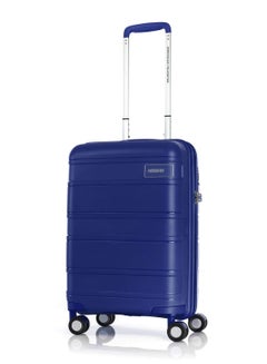 Buy American Tourister LITEVLO hard spinner luggage cabin 55cm - blue in Saudi Arabia