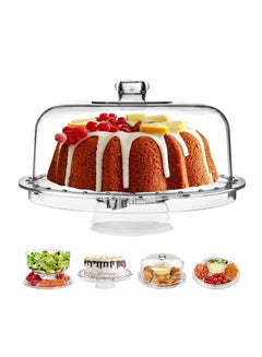 Buy Acrylic Cake Stand, Versatile Edible Cookie Tray with Domed Lid, Perforated Bowl and Cake Plate for Banquet Dessert Table Display in UAE