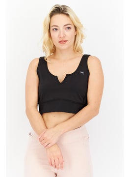 اشتري Women Sportswear Fit Brand Logo Training Crop Top, Black في الامارات