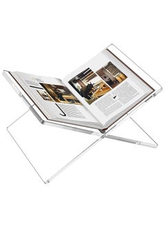 Buy Acrylic Book Stand Transparent Clear Book Holder X Shaped Open Closed Book Display Stand Reading Stand in UAE