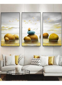 Buy 3-Panel Duplex Art Painting for Entrance Decorative Wall Hanging (Stone to Turn) in UAE