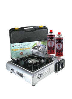 اشتري Camping Stove with 2 Pieces Butane Gas Canisters and Carry Box في الامارات