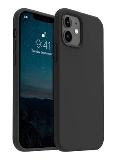 Buy Compatible with iPhone 11 Case 6.1 Inch Slim Liquid Silicone 4 Layers Soft Gel Rubber Shockproof Protective Phone Case with Anti Scratch Microfiber Lining (Black) in Egypt