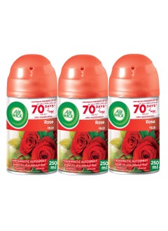 Buy Freshmatic Refill Autospray Rose Fragrance 250ml Pack of 3 in UAE