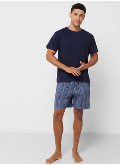 Buy Men'S Foxbury Jersey Short Sleeve T-Shirt & Woven Check Shorts in UAE