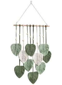 اشتري Macrame Wall Hanging Decor,Chic Feather Boho Wall Decor,Handmade Yarn Woven Wall Art Decoration for Bedroom Nursery Home (Army Green, 40cm*90cm) في السعودية