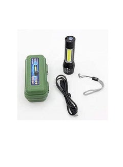 اشتري Mini 5X1 Torch Portable USB Rechargeable 100-200 m Flashlight LED & COB Lantern Black 5x4x11.3cm في مصر