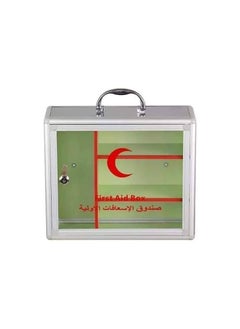 Buy Aluminum First Aid Box White/Clear/Red in Saudi Arabia