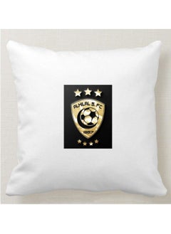 اشتري Square pillow with “Al Hilal Saudi Club logo” printed, white, size 40x40 cm في السعودية