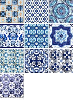 Buy Adhesive Wallpaper 10Pcs Traditional Tile Stickers Backsplash Peel and Stick Backsplash in UAE