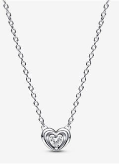 Buy Pandora Moments Women's 925 Silver Radiant Heart shaped Gemstone Pendant with Collar Chain Pendant Necklace Ornament 392494C01-45 in UAE