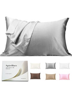 Buy SpireHues Luxurious Mulberry Silk Pillowcase, 19 Momme Queen Size, Hair and Skin Beauty, Hypoallergenic, 600TC, Hidden Zipper in Saudi Arabia