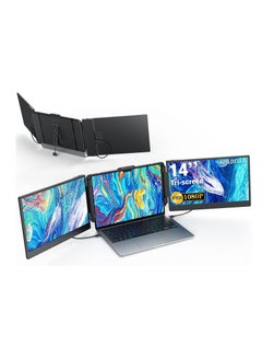 Buy 14’’ Triple Laptop Screen Extender, 1080P FHD Portable Dual Monitor for Laptop USB C HDMI, Plug-play Monitor Extender for Mac/Windows, Fit 13”-17.3” Laptops in UAE