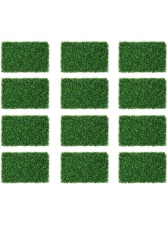 Buy 12pcs Artificial Wall Grass Green Privacy Fence 40x60x5cm in UAE