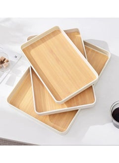 Buy Melamine Serving Tray Small, Medium And Large Sizes 3 Pieces White in Egypt