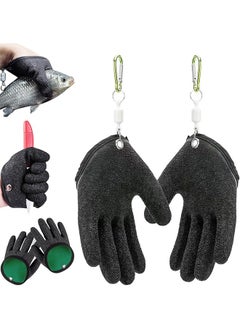 Buy 2PCS Fishing Gloves with Magnet Release,Fisherman Professional Catch Fish Gloves, Fishing Puncture Proof Gloves, Fishing Glove for Handling, Catching, Cleaning in UAE