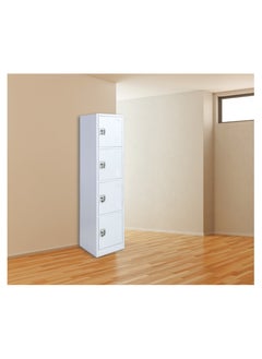 Buy INFINI HOMES 4 Door Metal Steel Storage Locker Cabinet with Plastic Handle (Grey, 45L X 40W X 183H, 4 Door) in UAE