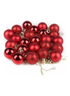 Buy 24 Pcs Christmas Balls Ornaments Shatterproof Decorations Balls for Holiday Wedding Party Decoration,with Hanging Hole (Red 4 Cm) in Egypt