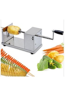 اشتري Manual Stainless Steel Potato Chips Slicer Spiral Twister Vegetable Cutter في الامارات
