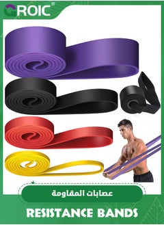 Buy 4Pcs Resistance Band, Exercise Bands with Door Anchor Belt, Pull Up Assistance Bands, Pull Up Bands, Portable Exercise Workout Bands Set for Legs, Working Out, Muscle Training,Weightlifting in UAE