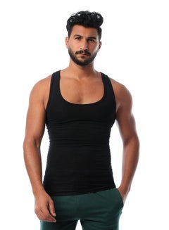 Buy Sleeveless Solid Men Undershirt - Black in Egypt