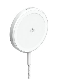 Buy Unisynk Magnetic Wireless Charger Qi2 15W - USB-C, Magnetic Attachment, Fast Wireless Charging, 2m Cable White in UAE