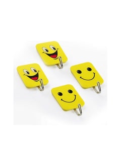 Buy Wall Hanging Hook - Smiley Emoji Face (12 Pieces), Metal, Yellow in Egypt