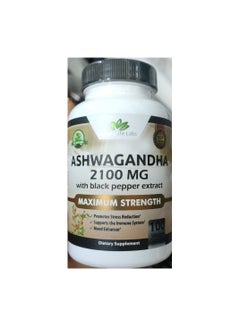 Buy Organic Ashwagandha 2100 mg 100 Vegan Capsules Pure Organic Ashwagandha Powder with Black Pepper Extract in UAE