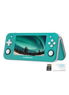 اشتري RG505 Retro Game Handheld Game Console with 128GB TF-card Built-in 3000+ Games, 4.95-inch OLED Touch Screen with Android 12 System, Unisoc Tiger T618 and Compatible with Google Play Store (Turquoise في الامارات