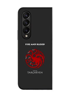 اشتري Rugged Black edge case for Samsung Galaxy Z Fold4 Slim fit Soft Case Flexible Rubber Edges Anti Drop TPU Gel Thin Cover - GOT House Targaryen في الامارات