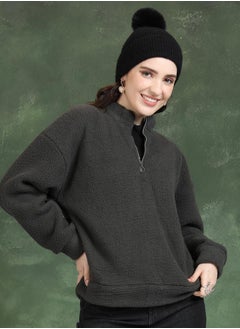 Buy Oversized Mock Collar Sweatshirt in Saudi Arabia