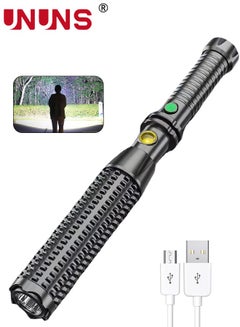 Buy USB Rechargeable Led Flashlight High Lumens, Bright LED Tactical Flashlight, 3 Modes Adjustable Zoomable Emergency Waterproof Flashlight in UAE