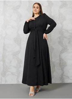 اشتري Plus Front Knot Detail A-Line Maxi Dress في السعودية