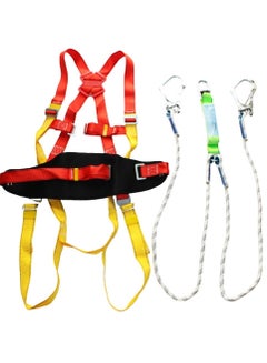 Buy Full body safety harness with waist protection, shock absorber 2 rope and 2 big safety hook, 6 point adjustable in UAE