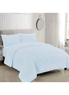 Buy 6 Pcs Comforter King Size Set Microfiber Blue in Saudi Arabia