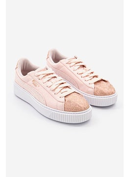 Buy Women Basket Platform Canvas Shoes, Pale and Pink in Saudi Arabia