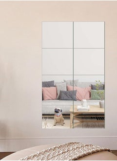 Buy 8-pices Full Length Mirror Tiles - 30X30CM Frameless Wall Mirror Set Make Up Mirror for Vanity Bedroom, Living Room in Saudi Arabia