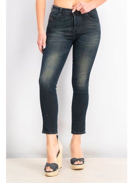 Buy Women Slim Fit Stretchable Denim Jeans, Washed Navy in UAE