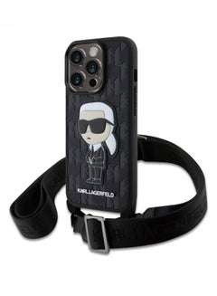 اشتري Karl Lagerfeld Crossbody Monogram IKonIK NFT Hard Case for iPhone 15 Pro Max -Black في الامارات