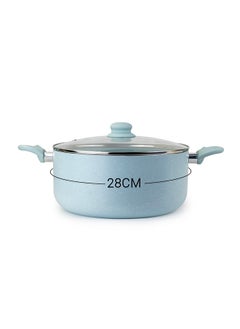 Buy WILSON Oak Large Casserole with Lid and Marble Coating, Soft Touch Handle, Stew Pot Suitable for Gas, Electric, Induction, and Ceramic Stove Dutch Oven - 28cm – Cream in UAE