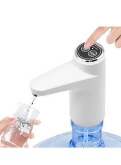 Buy Automatic Water Dispenser Pump Portable Can Water Dispenser Pump with USB Rechargeable Battery Suitable for Water Can with Neck for Home Office Outdoor (White) in UAE