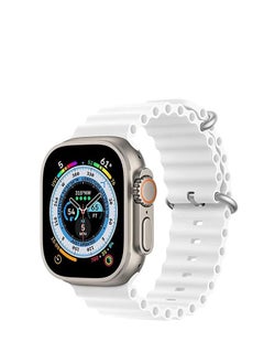 Buy Ocean Band For Apple Watch Band 49mm 45mm 44mm 42mm  Men Women, Soft Silicone Sport Band Replacement Strap for smart Watch Ultra2/Ultra Watch Series SE 9 8 7 SE 6 5 4 3 2 1 - white strap in Egypt