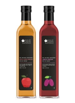 اشتري Organic Himalayan Apple Cider Vinegar and Jamun Vinegar with Mother of Raw Unfiltered and Unpasteurized Vinegar 500ml Each في الامارات