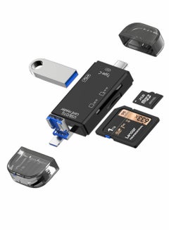 اشتري SD Card Reader, 6-in-1 USB C/Micro/USB Memory Reader Camera Viewer في الامارات