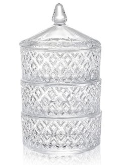 Buy Glass Candy Jars Set Of 3 Pieces (Clear) in Egypt